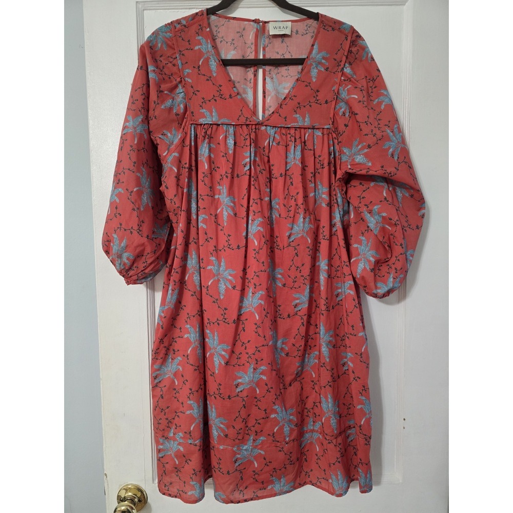 WRAP LONDON A-Line Babydoll Cut Shift Dress Cotton Resort Cottage US Size 8